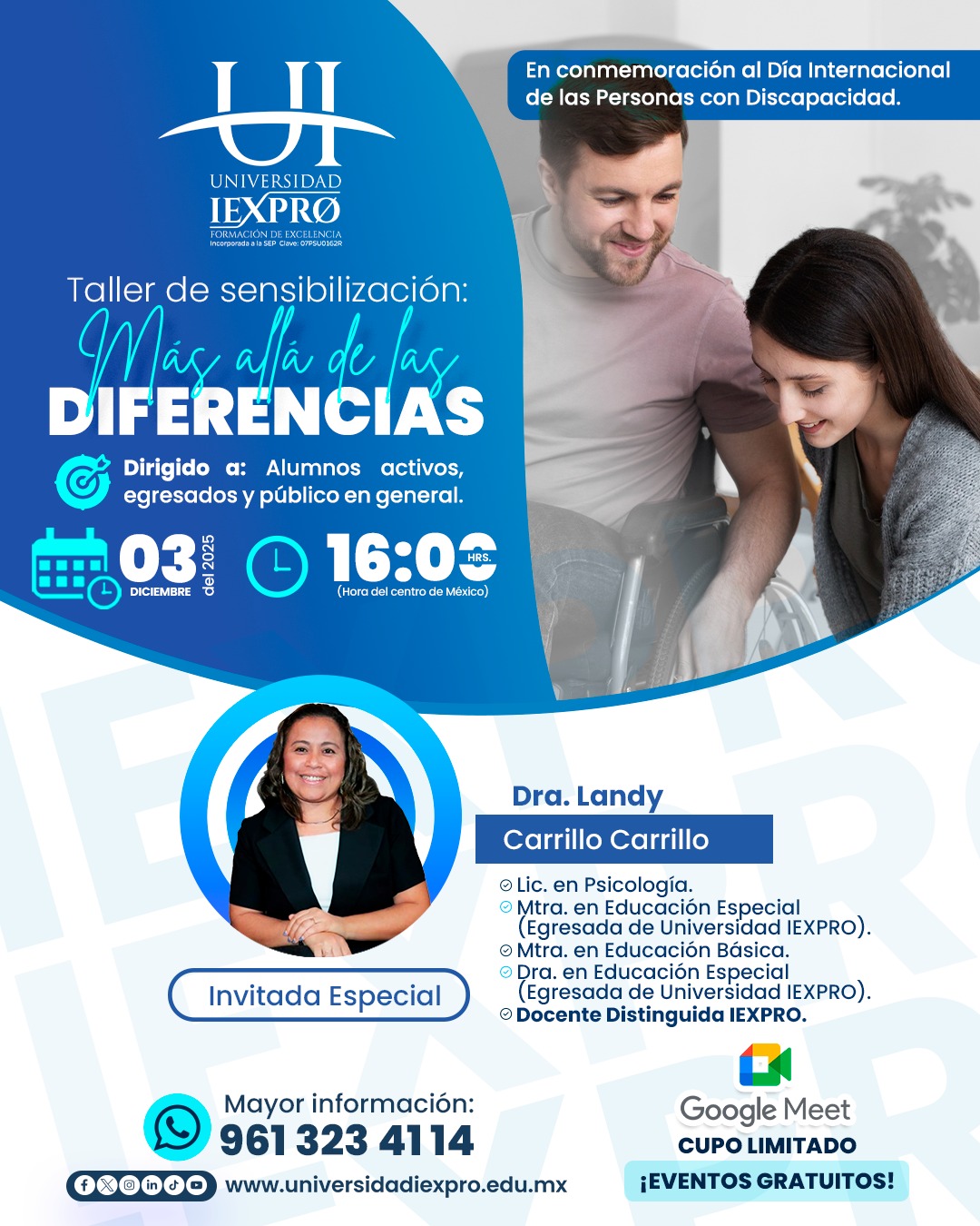 En	conmemoración al Día Internacional de las Personas con Discapacidad.